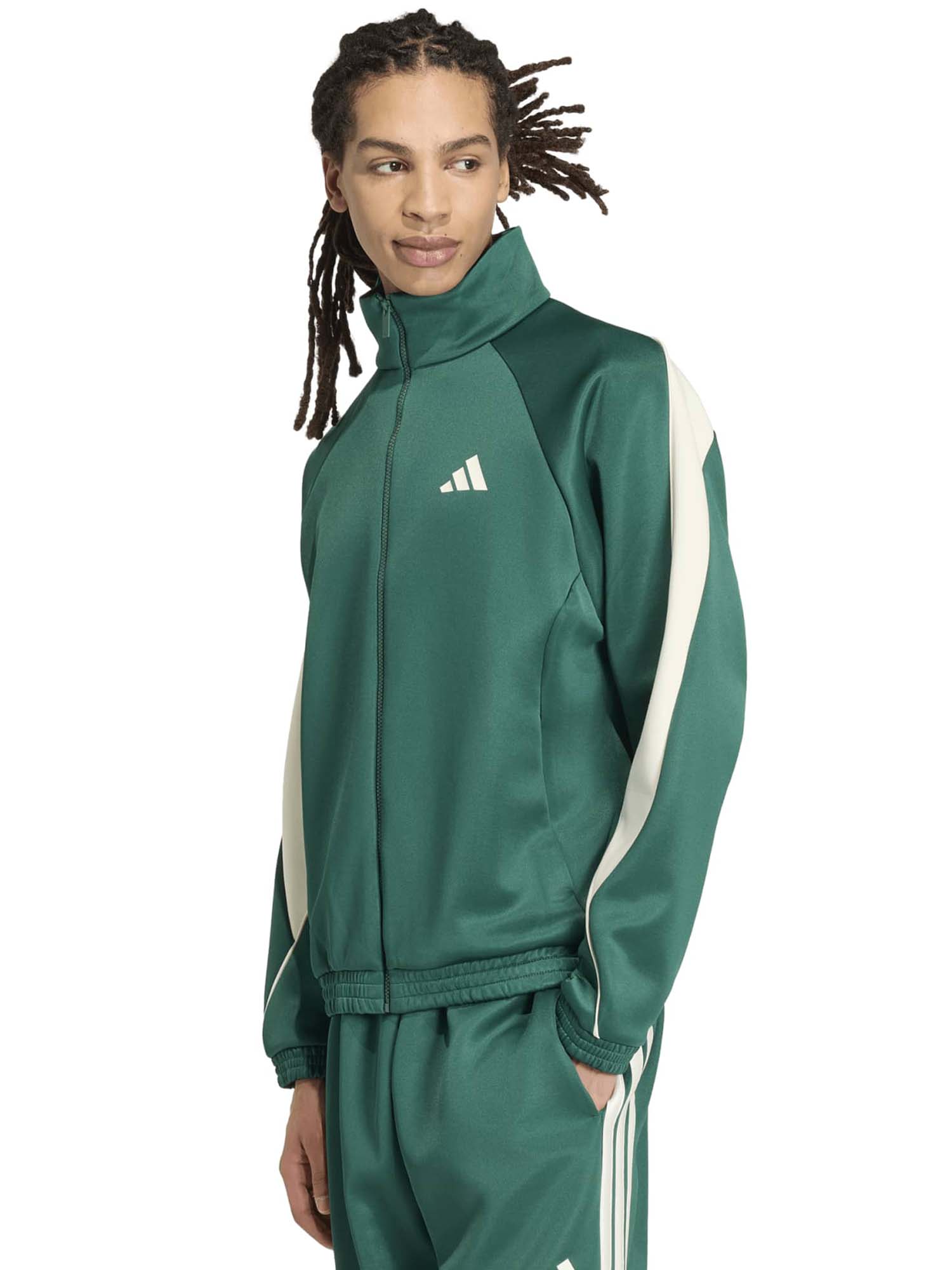 Felpa uomo Adidas KR7797 verde girocollo sportiva